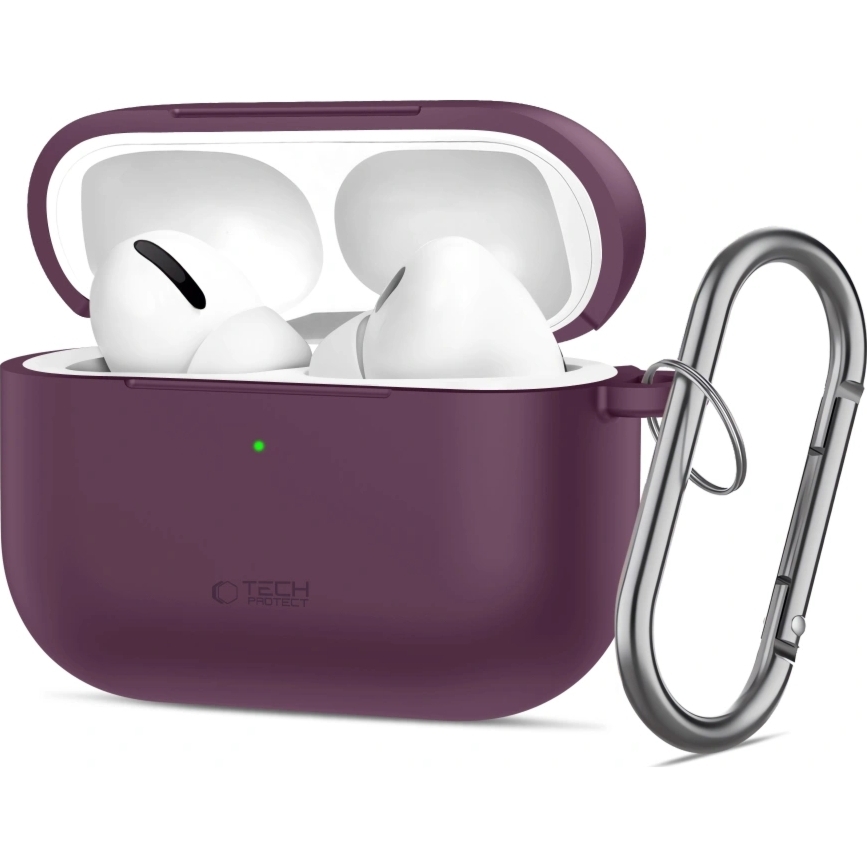 Etui Tech-Protect Silicone Hook do Apple AirPods Pro 3, burgundowe