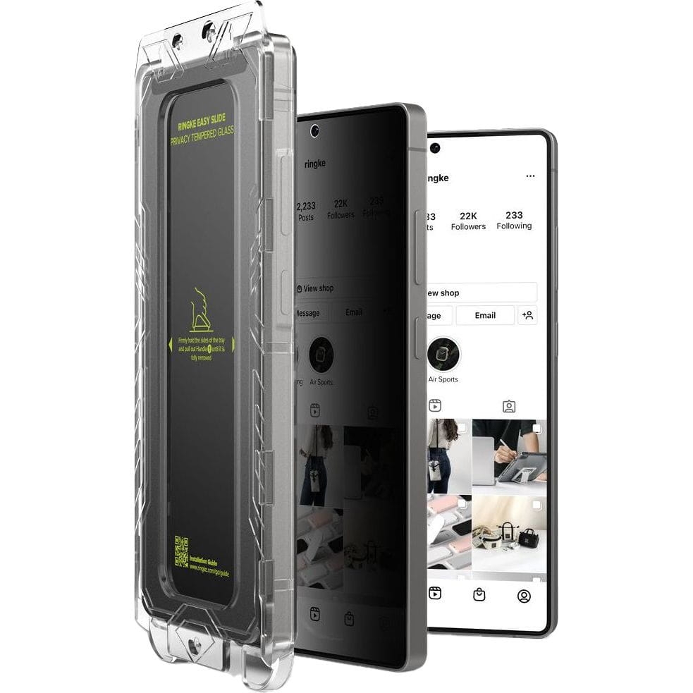Image of Szkło prywatyzujące na ekran z aplikatorem Ringke Easy Slide 2-Pack Privacy do Samsung Galaxy S25 Ultra, 2 sztuki