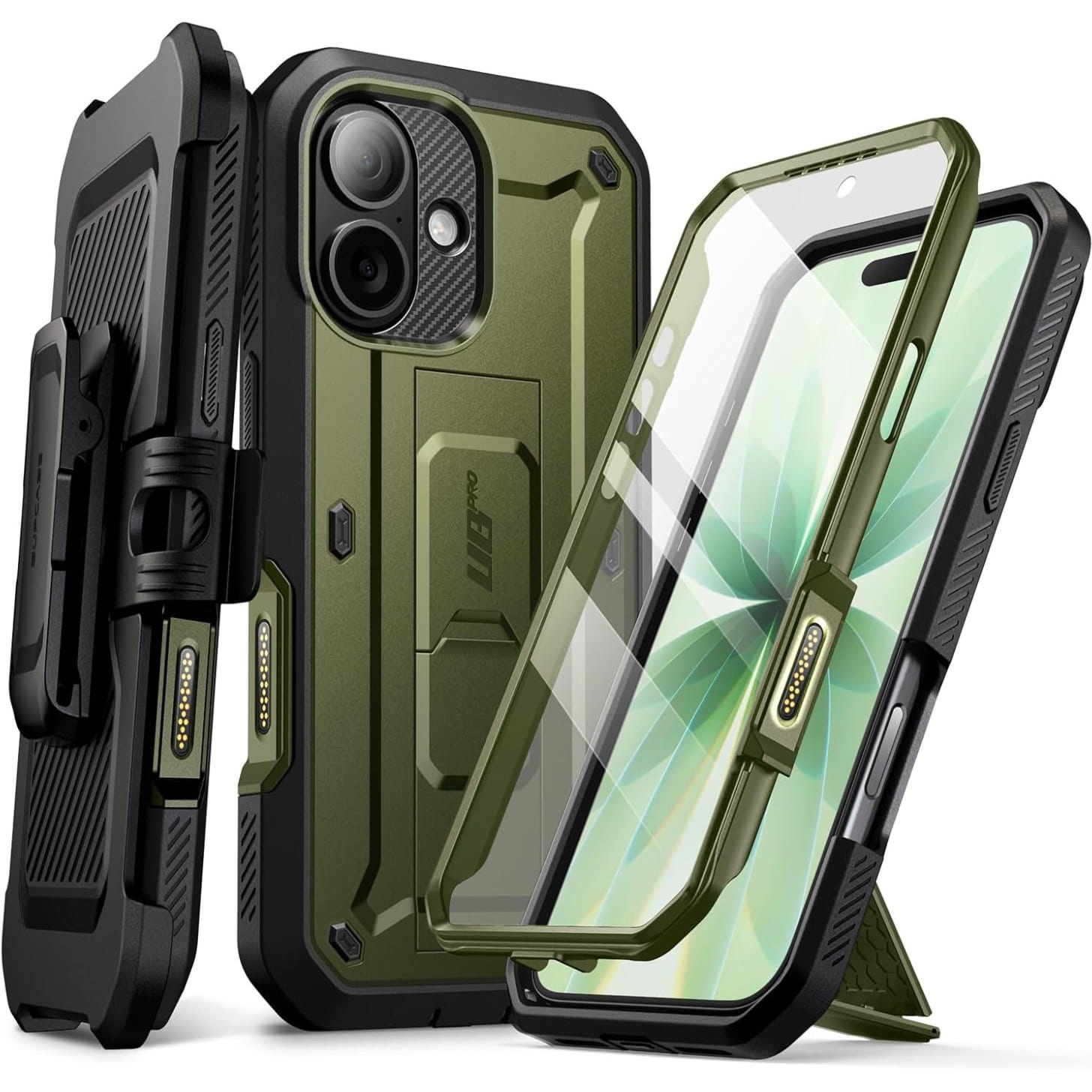 Etui pancerne Supcase UB Pro SP (CC) do iPhone 17, czarno-zielone