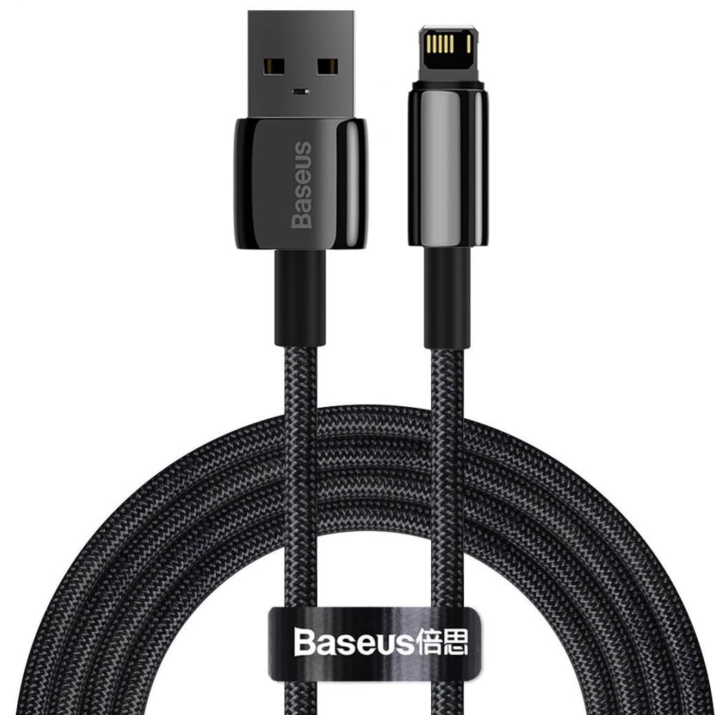 Image of Kabel Baseus Tungsten Gold USB-A do Lightning 2.4A 2m, czarny