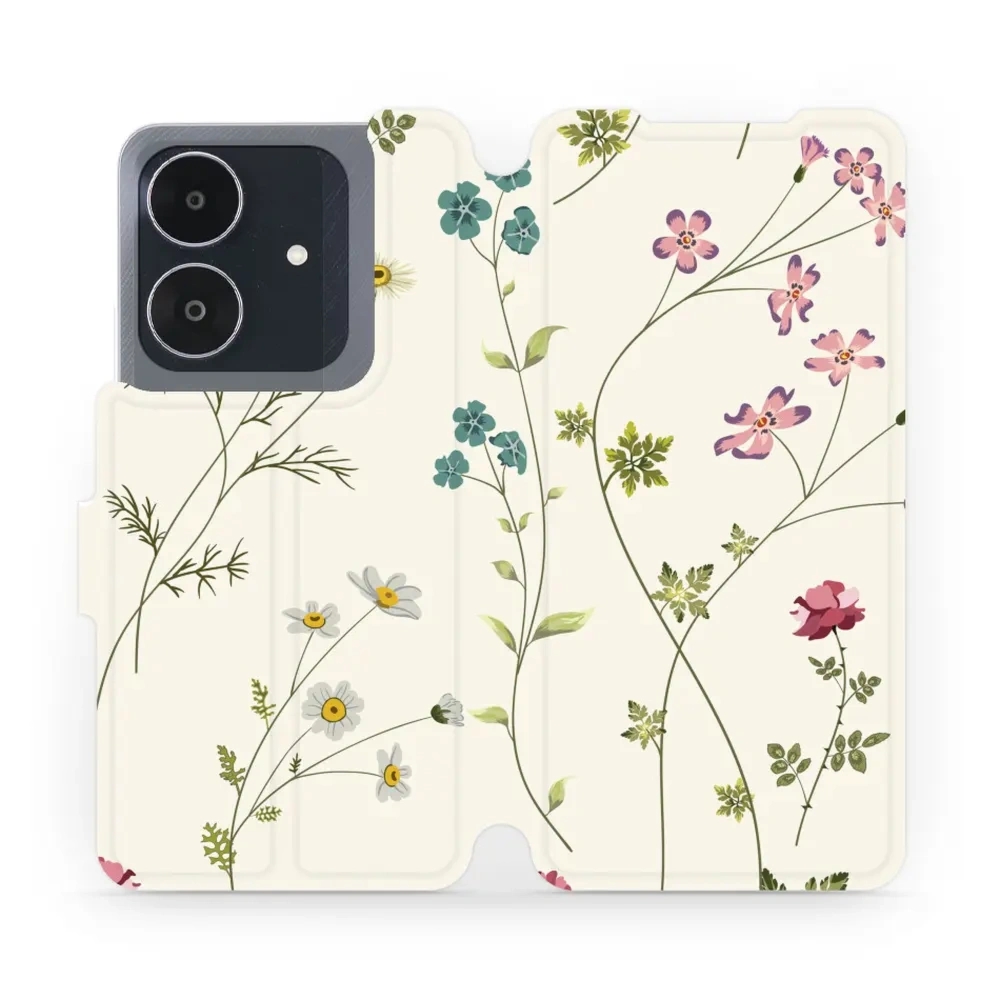 Etui z klapką do Realme Note 60, Mobiwear Book, polne kwiaty