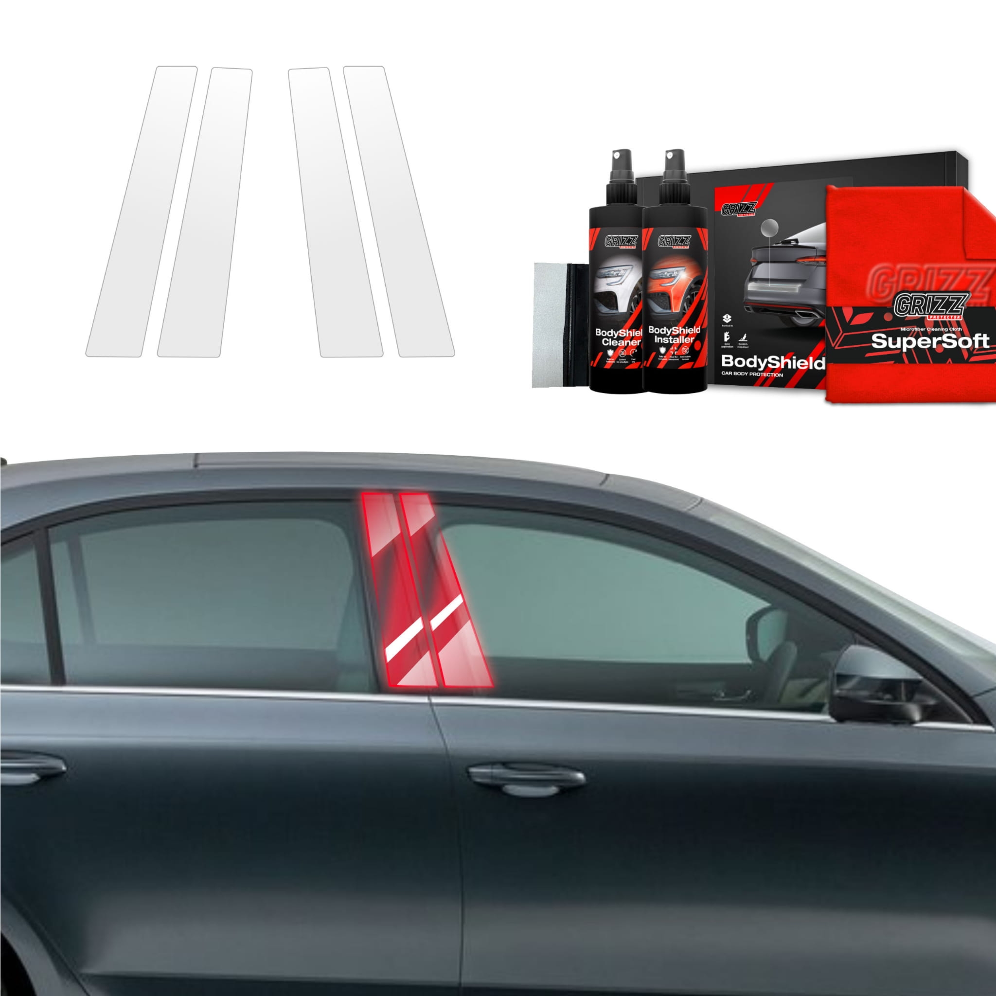 4w1 Folia ochronna na słupki Grizz Protector do Skoda Octavia 3 (2017-2020)
