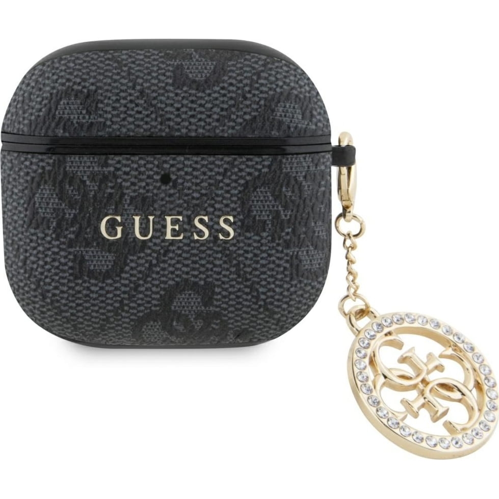 Etui Guess 4G Strass Charm Case AirPods 4,  czarne