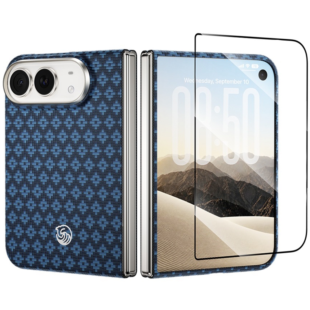 Etui Benks Magnetic Armor Grid Air Grand Combo MagSafe do iPhone Duo, niebieskie
