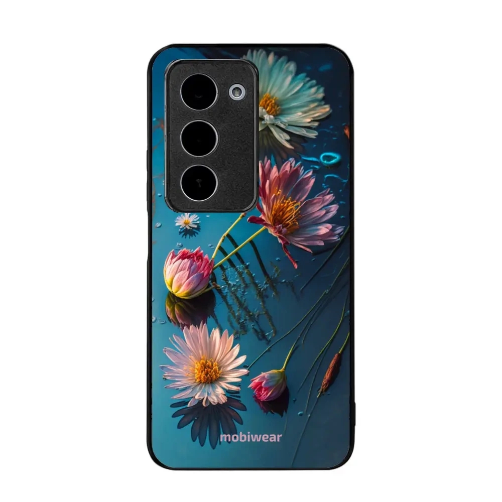 Etui ochronne do Xiaomi Redmi 15 5G, Mobiwear Glossy Case, niebiesko-kwieciste