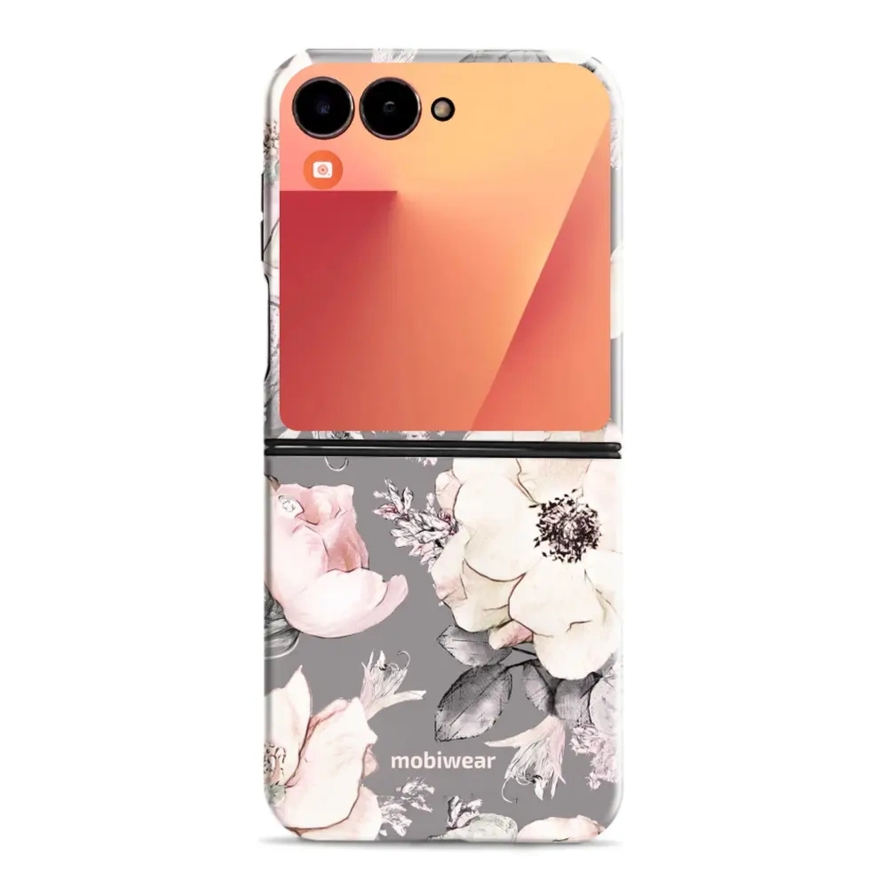 Etui ochronne do Galaxy Z Flip7, Mobiwear Elite Pro, różowo-kwieciste
