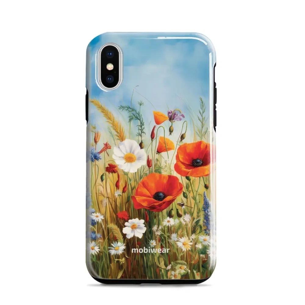 Etui ochronne do iPhone X, Mobiwear Elite Pro, łąkowe kwiaty