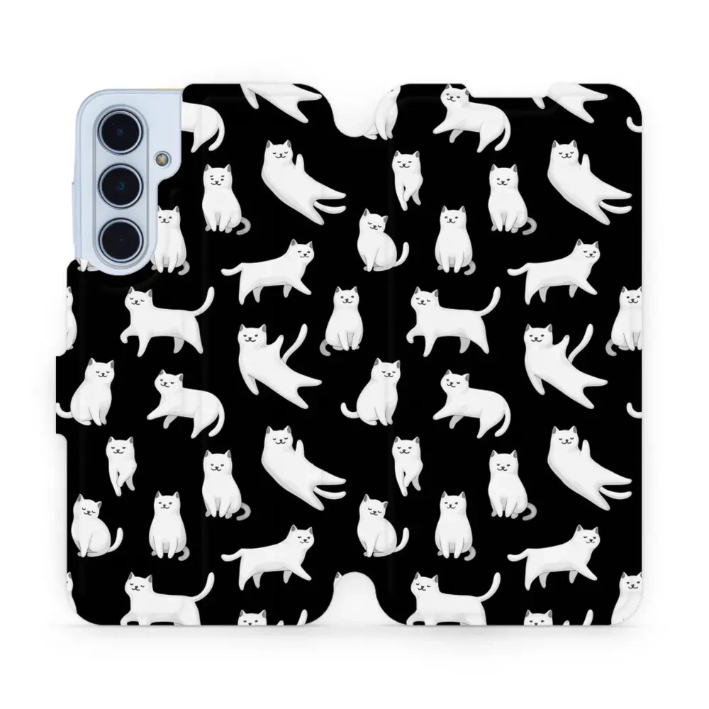 Etui z klapką do Galaxy M35 5G, Mobiwear Book, kotki luna