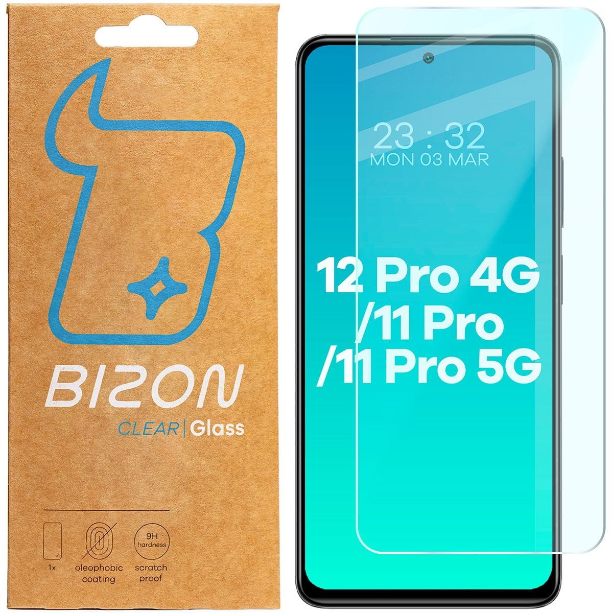 Image of Szkło hartowane Bizon Glass Clear 2 do Redmi Note 12 Pro 4G / 11 Pro / 11 Pro 5G