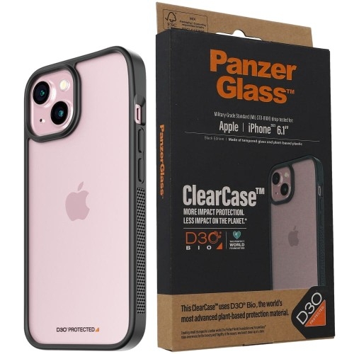 Image of Etui antybakteryjne PanzerGlass ClearCase do iPhone 15, czarne