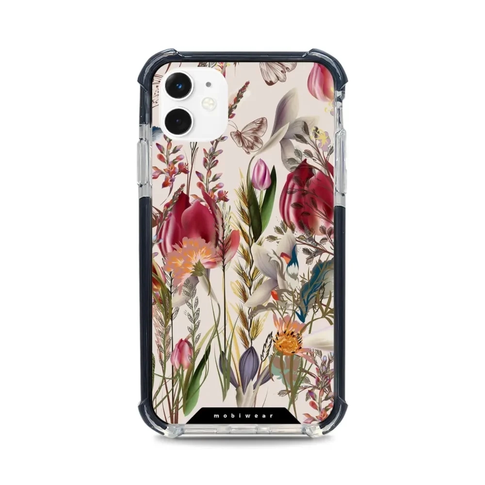 Etui ochronne do iPhone 11 do MagSafe, Mobiwear Elite Bumper, bukiet kwiatów