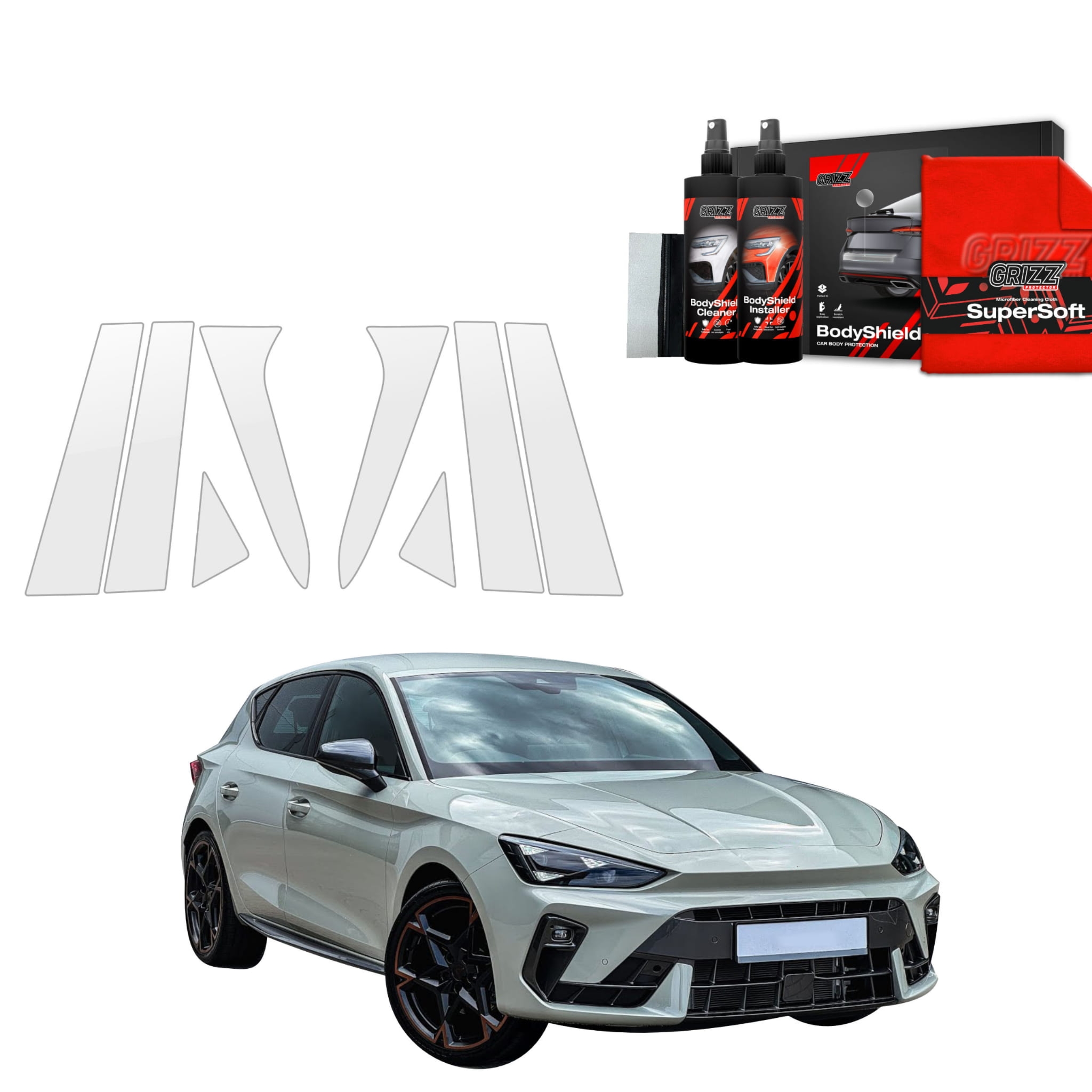 8w1 Folia ochronna Grizz Protector na słupki do Cupra Leon Hatchback (2024-2026)