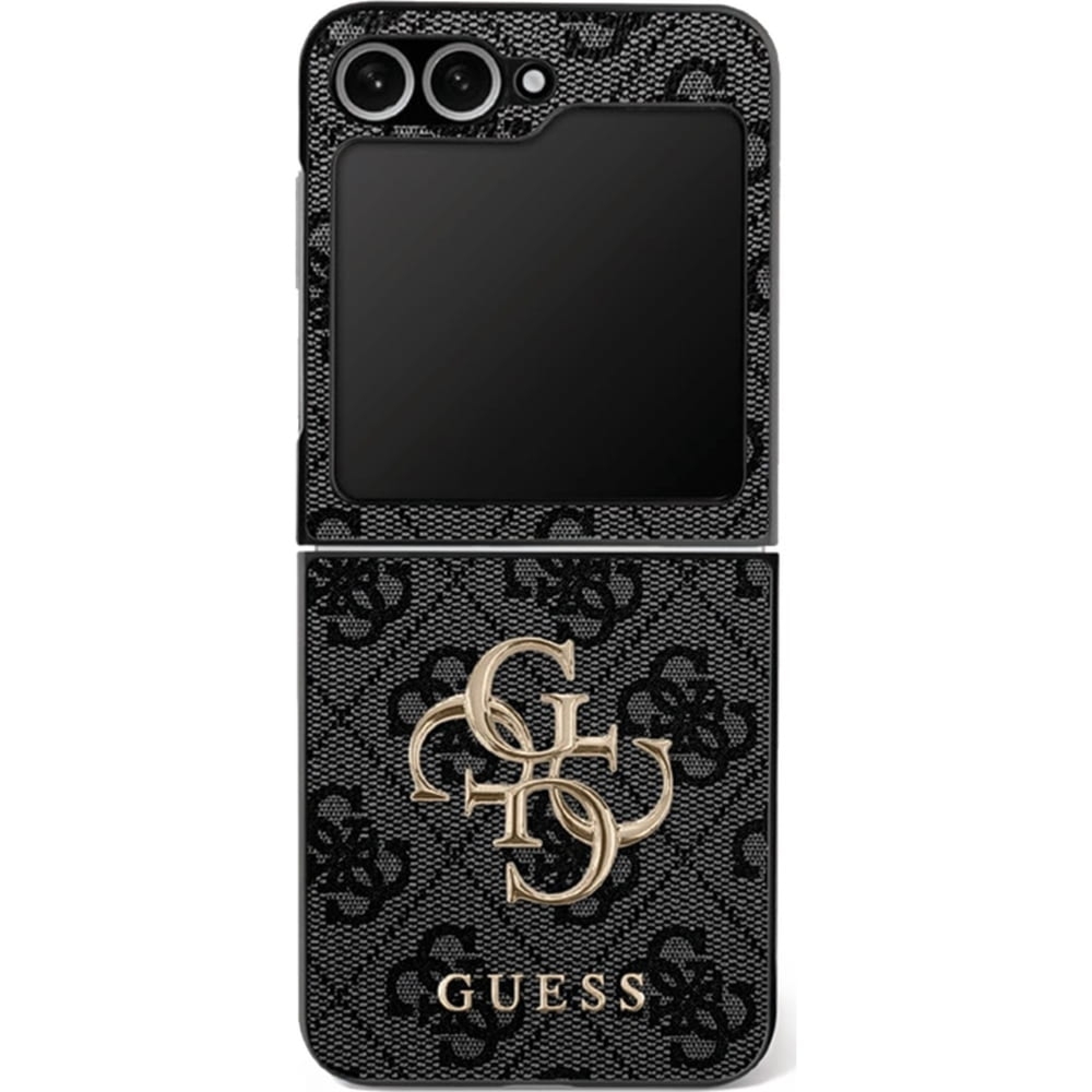 Etui Guess Hardcase 4G Big 4G Classic Logo do Galaxy Z Flip7, czarna ze złotymi elementami