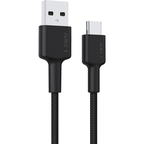 Image of Kabel nylonowy Aukey USB-A do USB-C 2.0, QC, 15W, 90cm, czarny