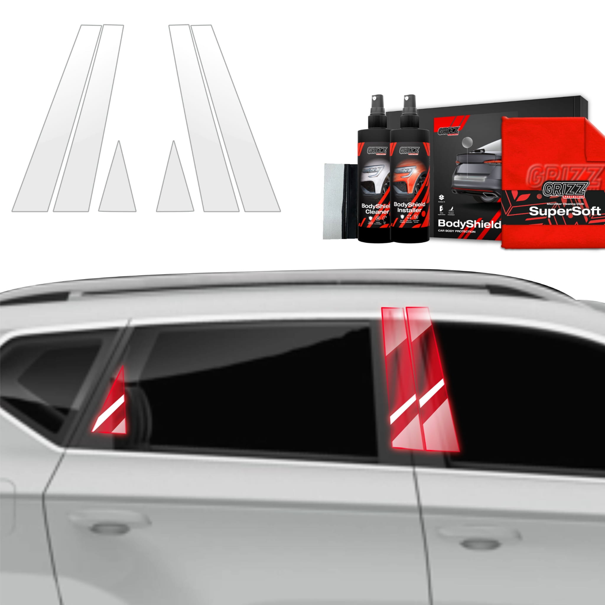 6w1 Folia ochronna Grizz Protector na słupki do Seat Ateca (2020-2026)