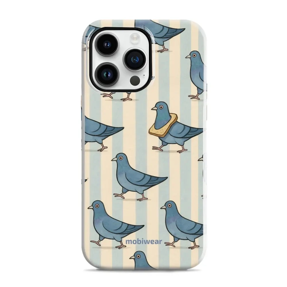 Etui ochronne do iPhone 14 Pro Max, Mobiwear Elite Pro, błękitne gołębie