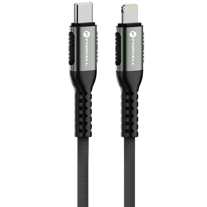 Image of Kabel Forcell F-Energy C259 USB-C do Lightning, 3A, 27W, 1,2 m, czarny
