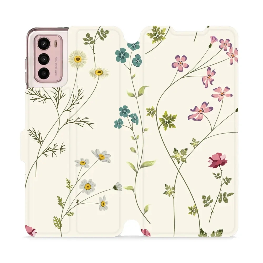Etui z klapką do Motorola Moto G42, Mobiwear Book, polne kwiaty