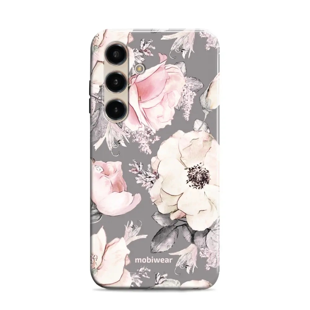 Etui ochronne do Galaxy S24, Mobiwear Elite Pro, różowo-kwieciste