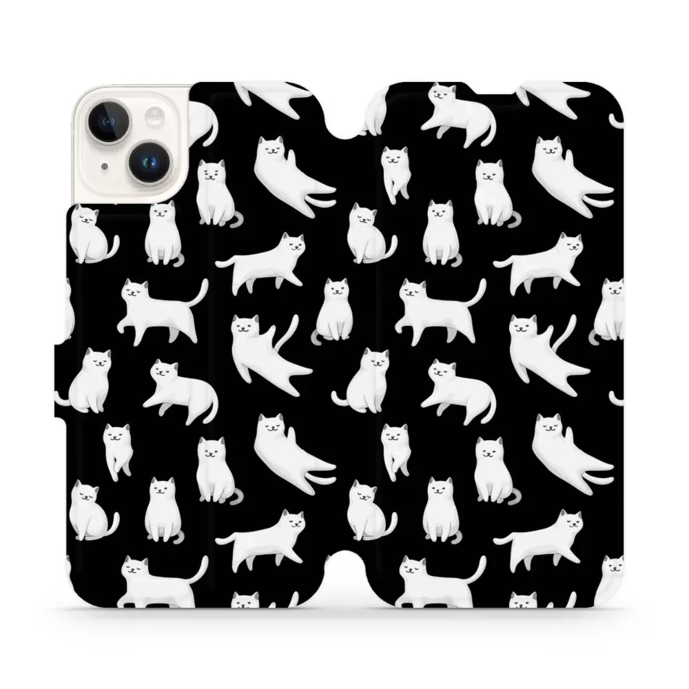 Etui z klapką do iPhone 14 Plus, Mobiwear Book, kotki luna