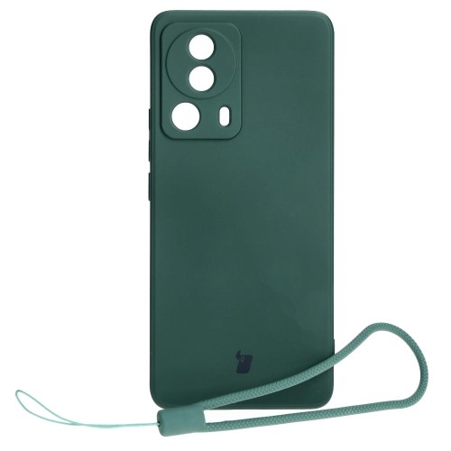 Image of Etui Bizon Case Silicone Sq do Xiaomi 13 Lite, ciemnozielone