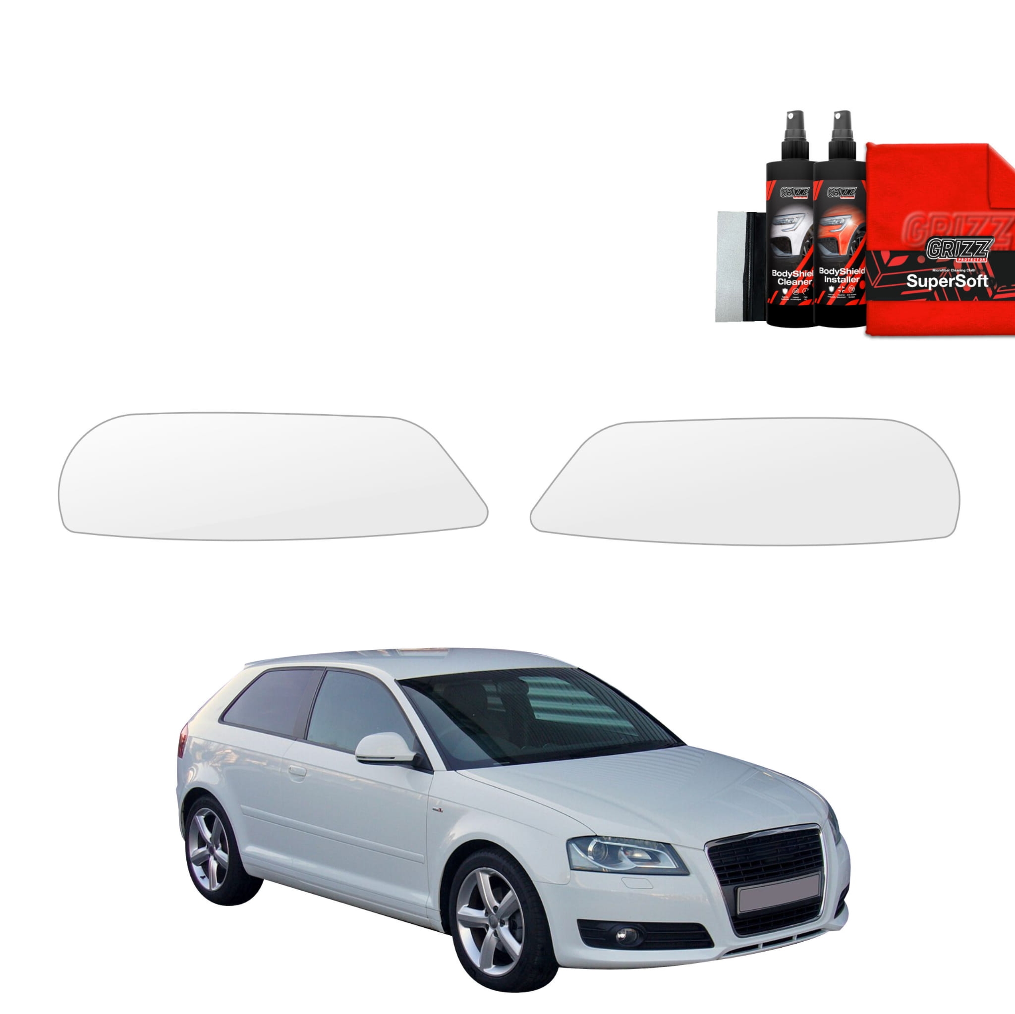2w1 Folia ochronna na lampy Grizz Protector do Audi A3 8P Hatchback 3D (2003-2008)