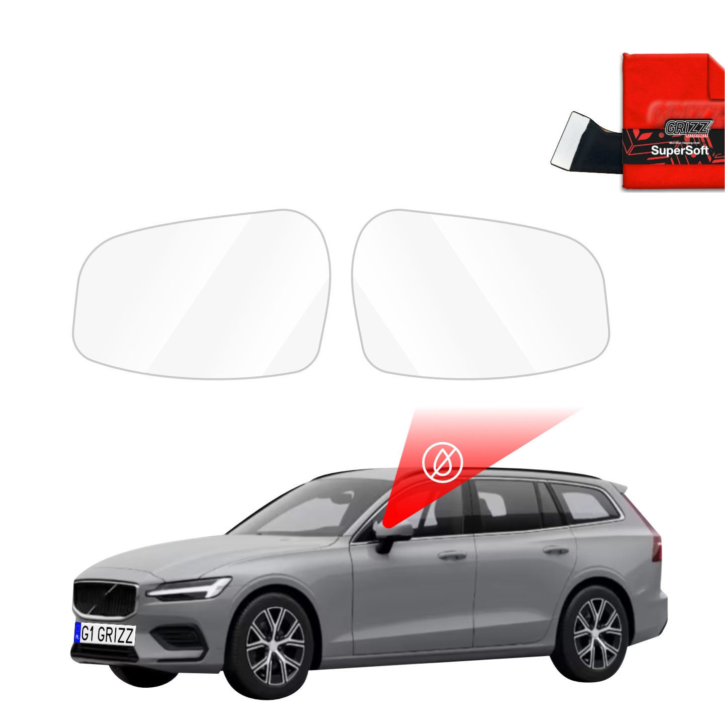 Folia przeciwdeszczowa Grizz Protector na lusterka do Volvo V60 (2026)
