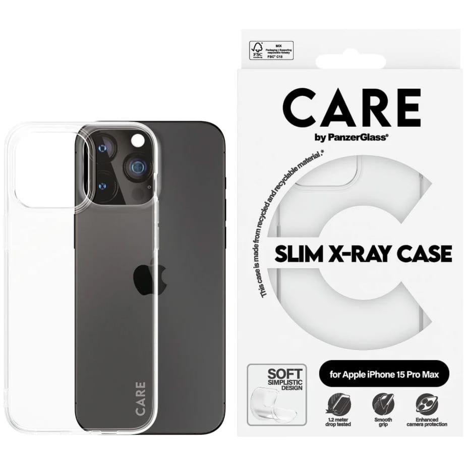 OUTLET: Etui CARE by PanzerGlass Slim X-Ray Case do iPhone 15 Pro Max, przezroczyste