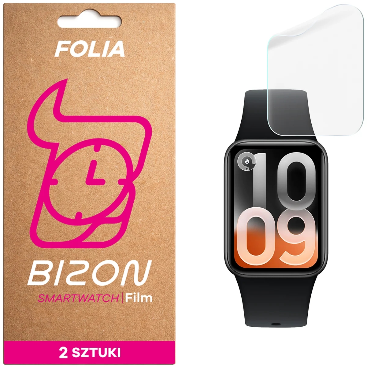 Folia hydrożelowa na ekran Bizon Watch Film Hydrogel Duo do Xiaomi Smart Band 10 Pro, 2 sztuki