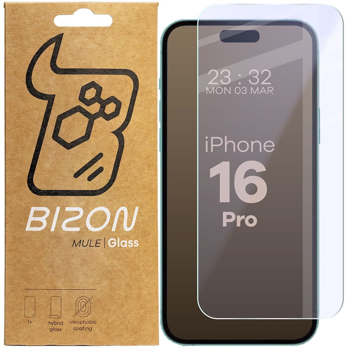 Elastyczne szkło hybrydowe Bizon Hybrid Mule do iPhone 16 Pro