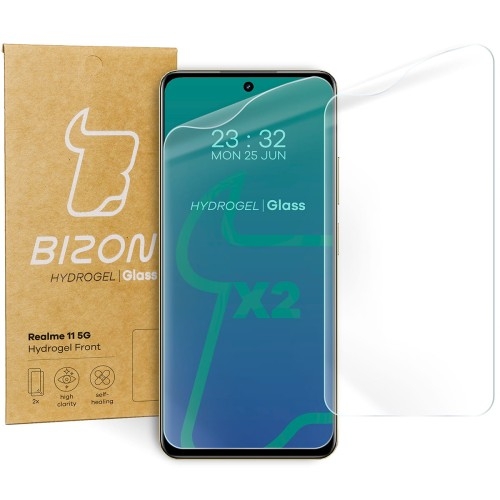 Image of Folia hydrożelowa na ekran Bizon Glass Hydrogel Front do Realme 11 5G, 2 sztuki