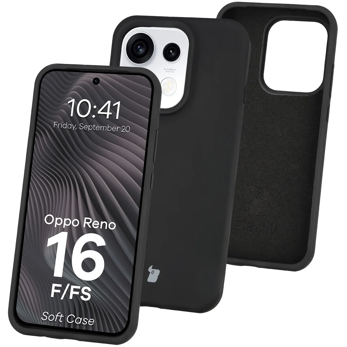 Silikonowe etui Bizon Soft Case do Oppo Reno16 F / Reno16 FS, czarne