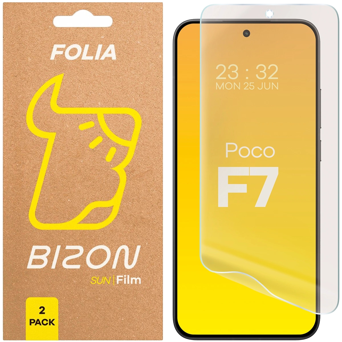Folia matowa Bizon Film Sun Duo do Xiaomi POCO F7, 2 sztuki