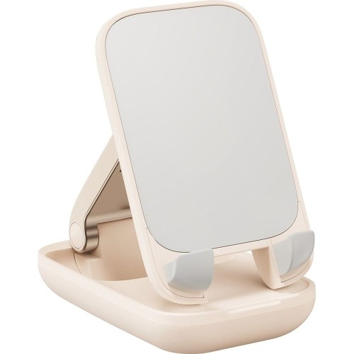 Image of Uchwyt, podstawka, stojak biurkowy Baseus Seashell na telefon, beżowy