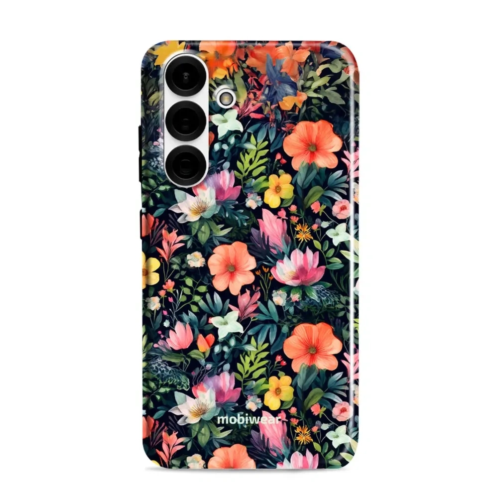 Etui ochronne do Galaxy S25 Plus, Mobiwear Elite Pro, kolorowo-kwieciste