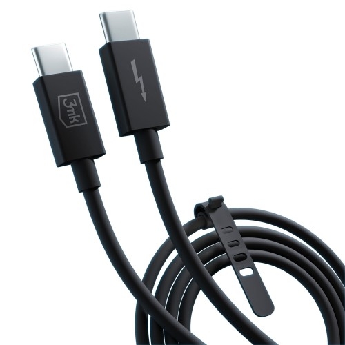 Image of Kabel 3mk Hyper Thunderbolt 4 Cable USB-C do USB-C, USB4, 8k 60Hz, 240W, 5A, 1m, czarny