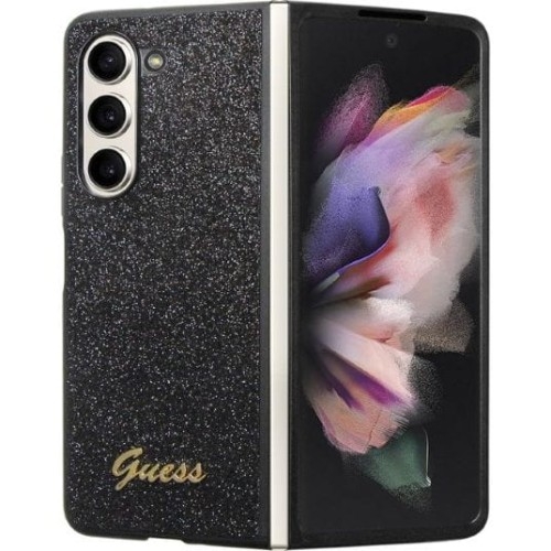 Image of Etui Guess Hardcase Glitter Script do Galaxy Z Fold5, czarne