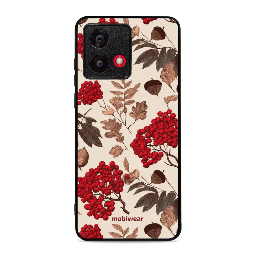 Etui ochronne do Motorola Moto G84 5G, Mobiwear Glossy Case, jarzębina na ecru