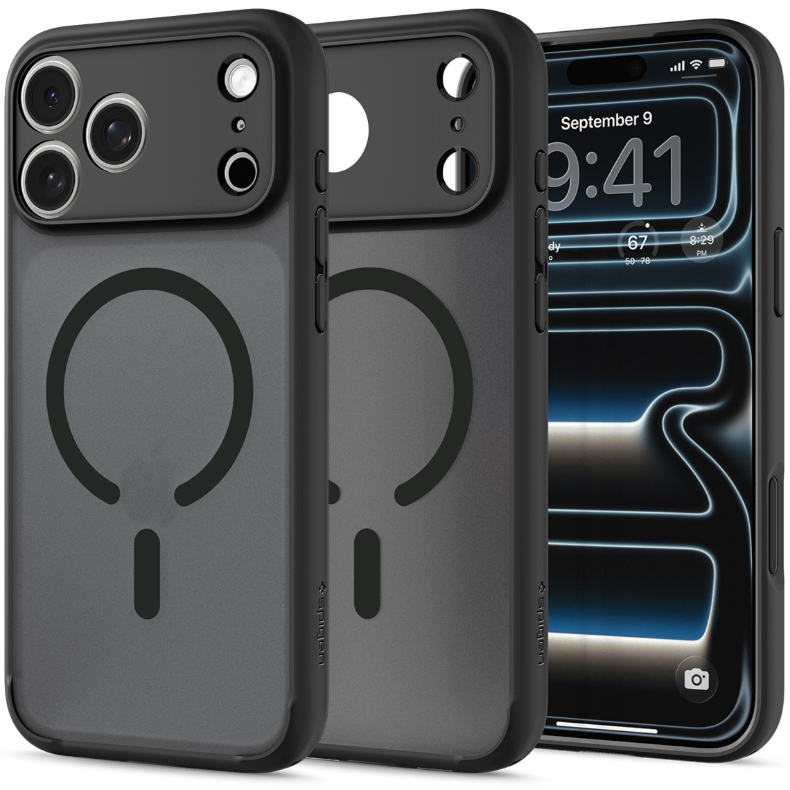 Etui Spigen Ultra Hybrid Mag do MagSafe do iPhone 18 Pro, półprzezroczysto-czarne