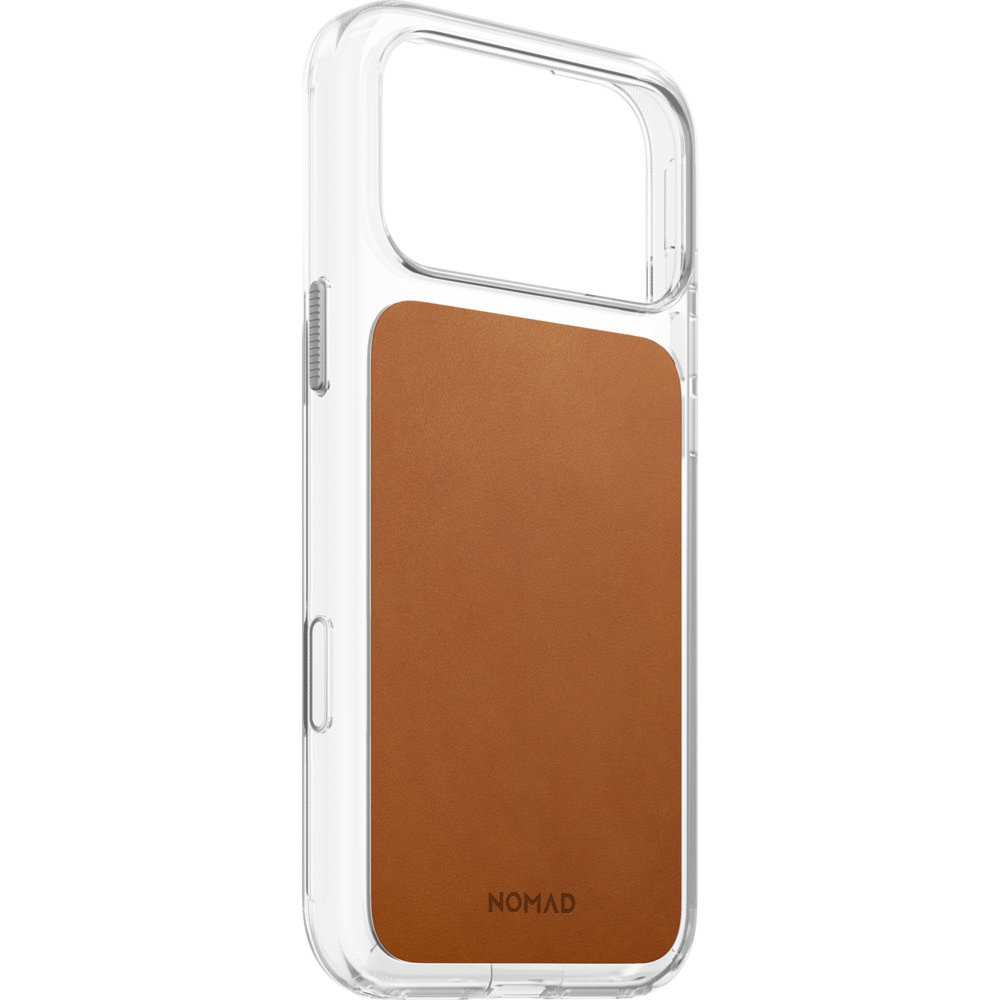 Etui z naturalnej skóry Nomad Clear Leather Case Horween Series do MagSafe do iPhone 18 Pro Max / 17 Pro Max, przezroczysto-jasnobrązowe