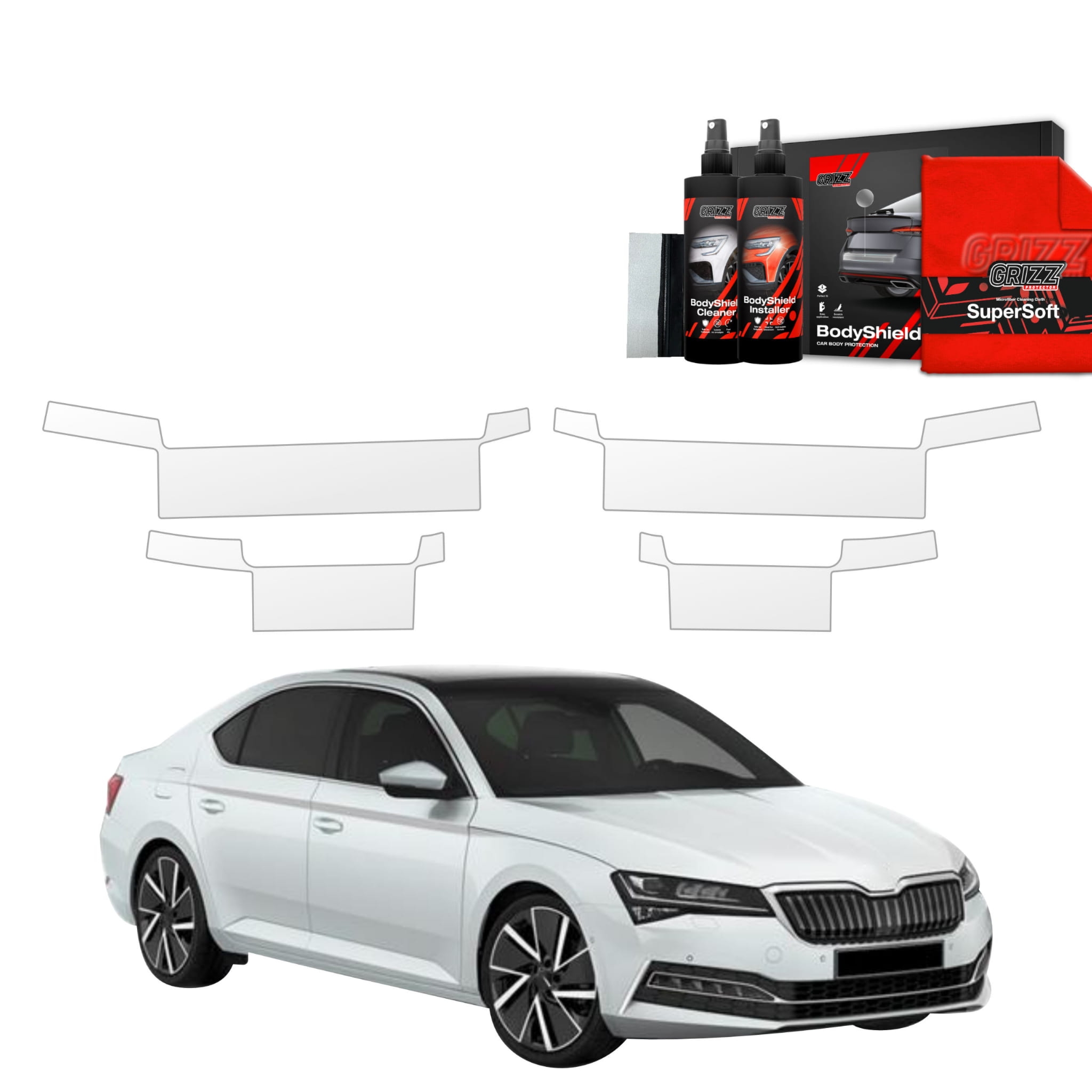 4w1 Folia ochronna na progi Grizz Protector do Skoda Superb 3 Liftback (2019-2023)