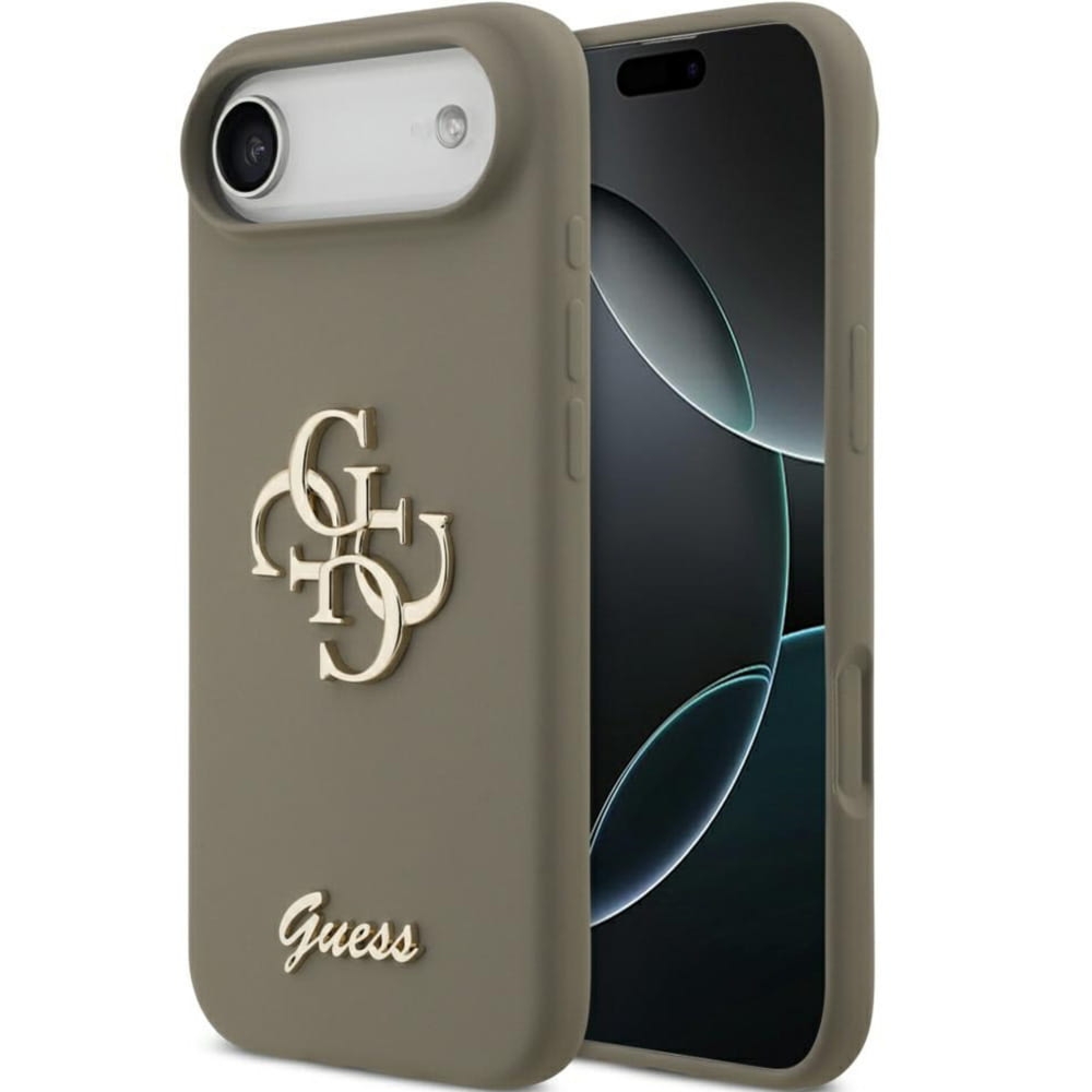 Etui Guess Hardcase Silicone Big 4G Script do iPhone Air, brązowe