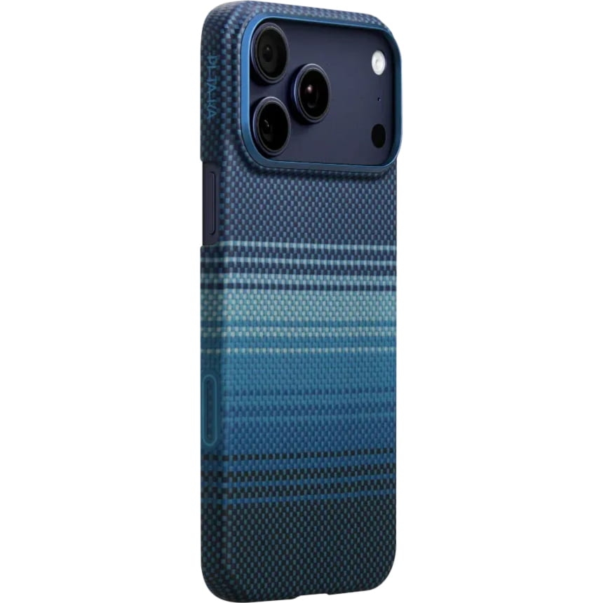 Etui aramidowe PITAKA Ultra-Slim Case PitaTap do MagSafe, do iPhone 17 Pro Max, niebieskie