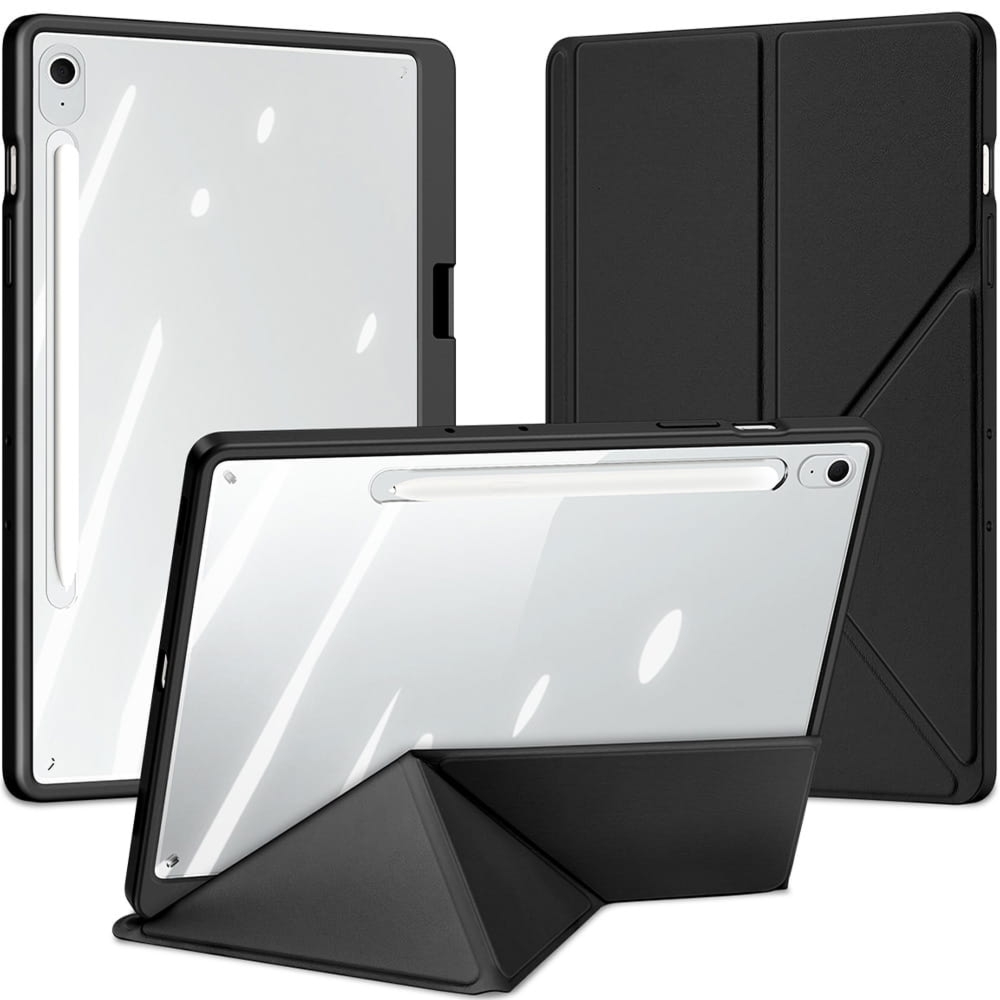 Etui z klapką Dux Ducis Magi do Galaxy Tab S10 FE Plus, przezroczysto-czarne