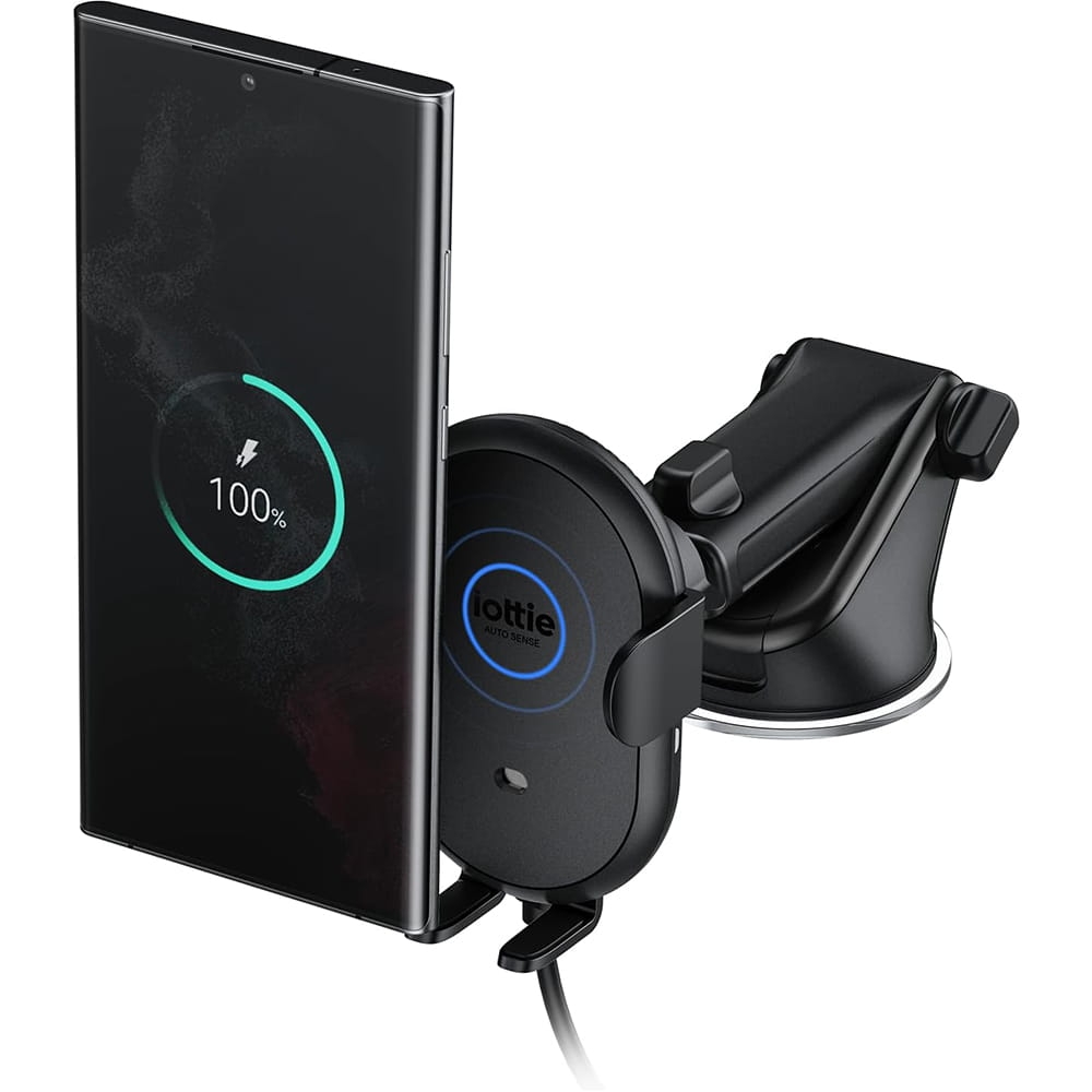 Image of Uchwyt samochodowy z ładowaniem indukcyjnym na deskę rozdzielczą i przednią szybę iOttie Auto Sense 2 Wireless Qi 15W, czarny