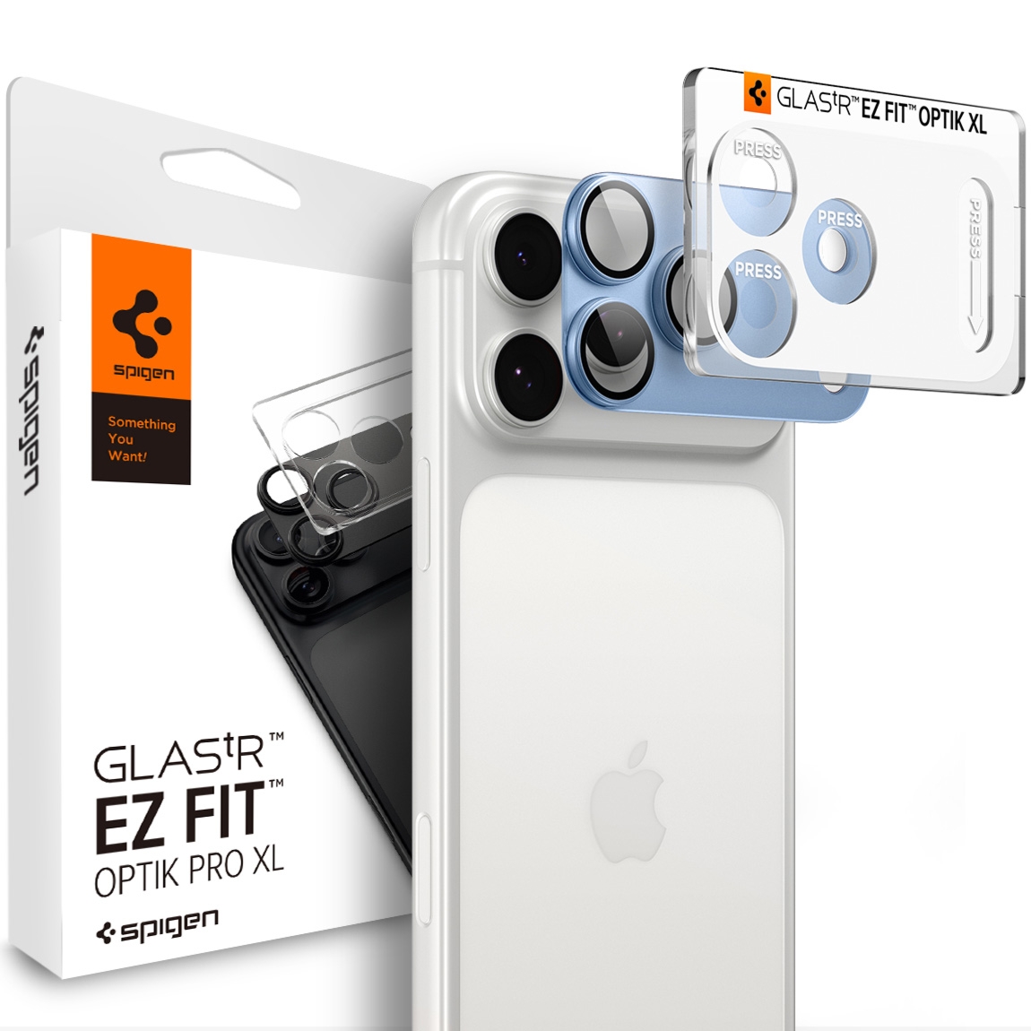 Szkło na aparat Spigen Glas.tR Ez Fit Optik Pro XL 1-Pack do iPhone 18 Pro Max, niebieskie