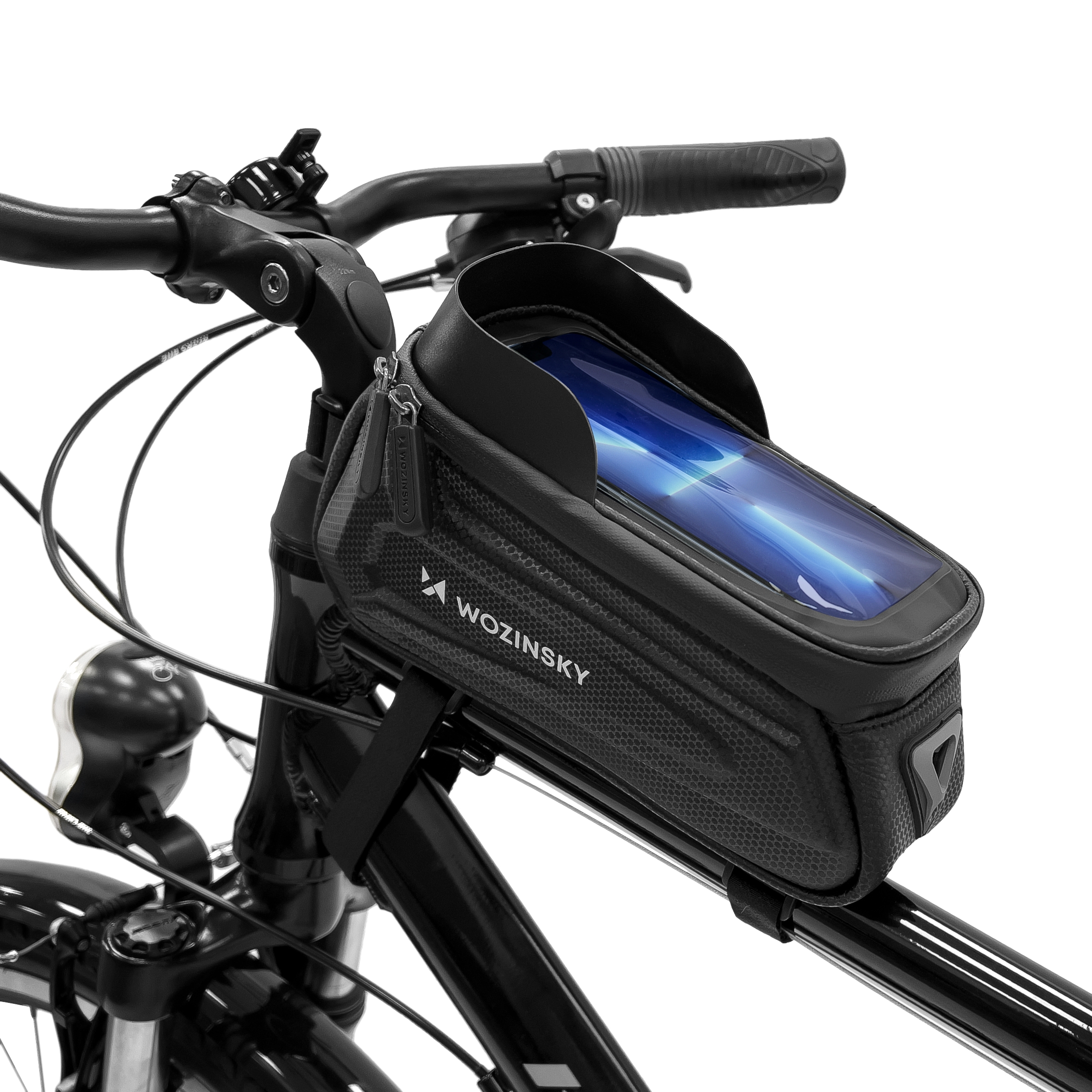Torba na ramę Wozinsky Active WBB28BK z etui na telefon, czarna