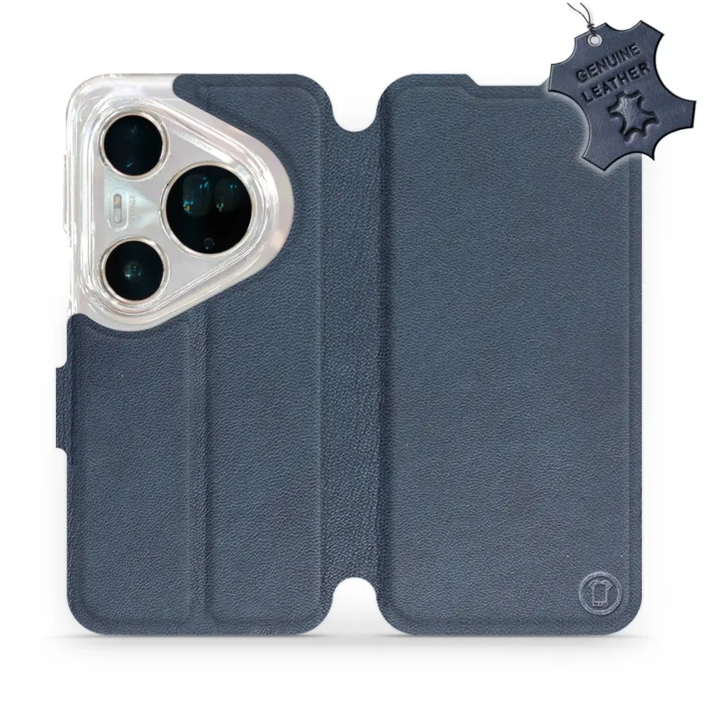 Etui z naturalnej skóry do Huawei Pura 80 Ultra, Mobiwear Leather, granatowe