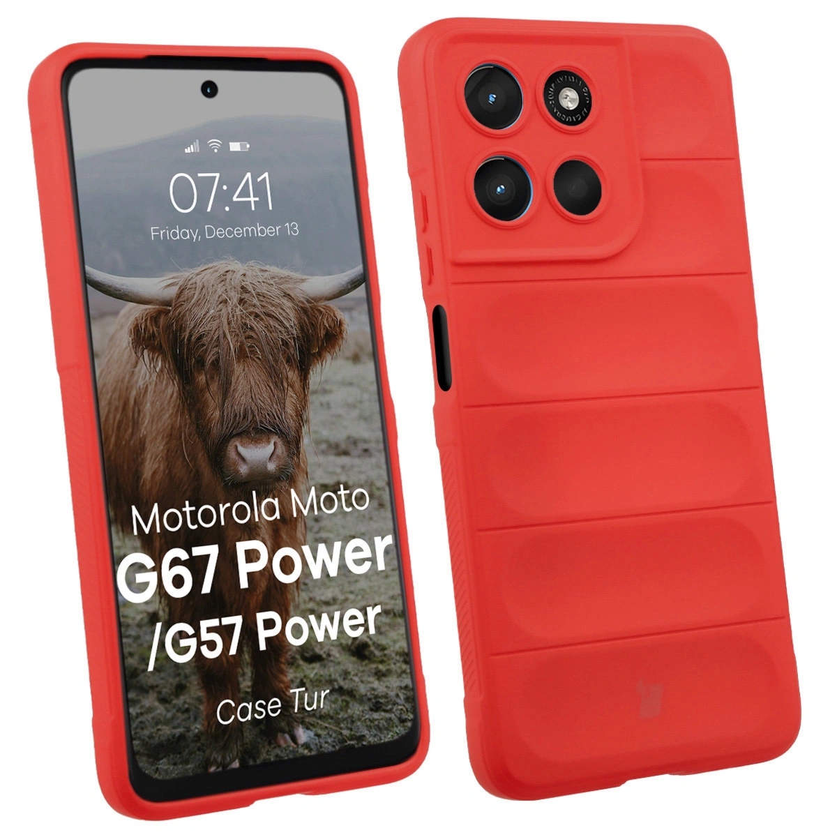 Pancerne etui Bizon Case Tur do Motorola Moto G57 Power / G67 Power, czerwone