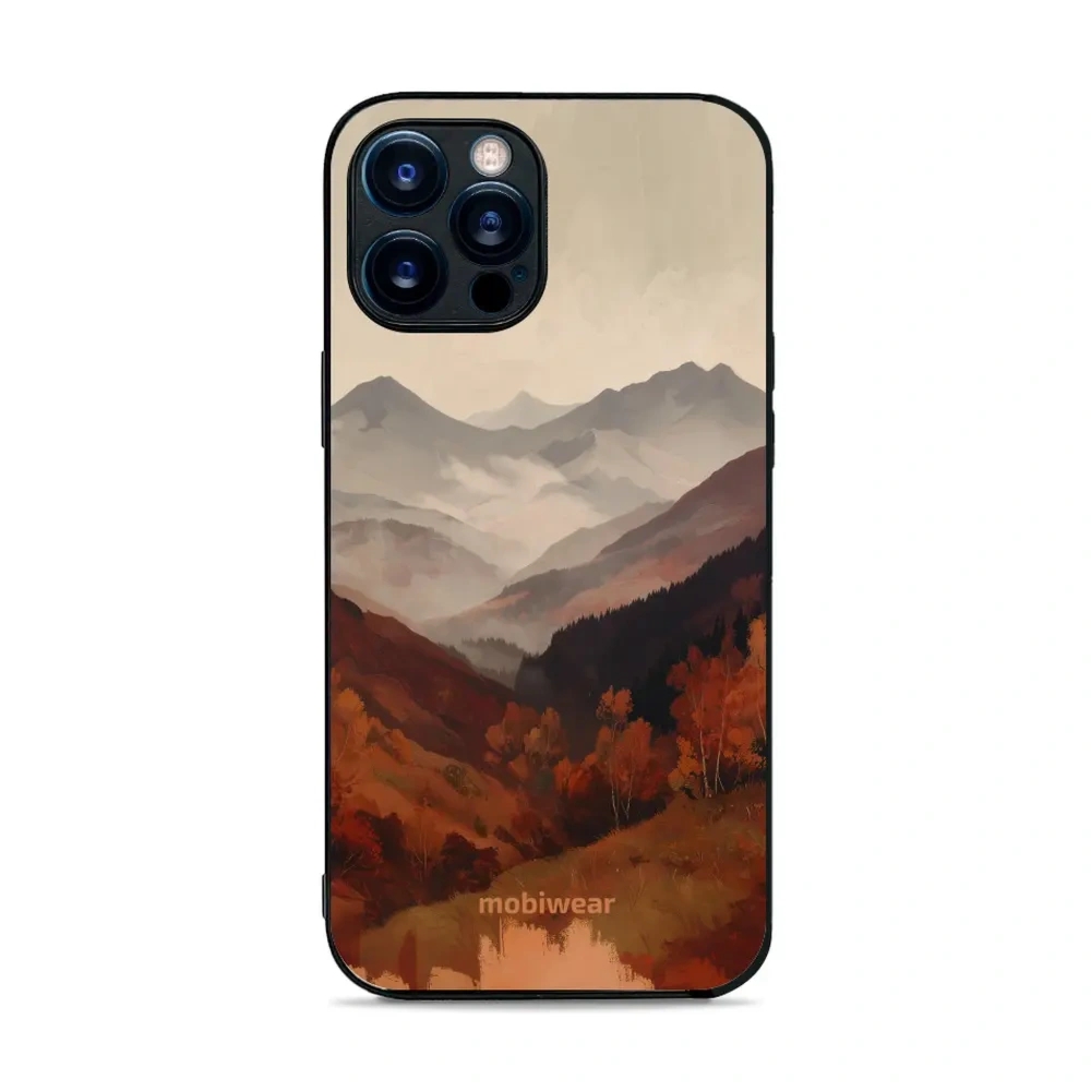 Etui ochronne do iPhone 12 Pro Max, Mobiwear Glossy Case, mglista dolina w górach